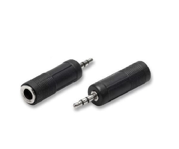 ADATTATORE AUDIO SPINA JACK MASCHIO 3.5MM + PRESA JACK FEMMINA 6.35MM (5/02)