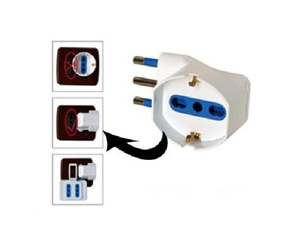 ADATTATORE SPINA 16A SCHUKO 90° SALVASPAZIO
