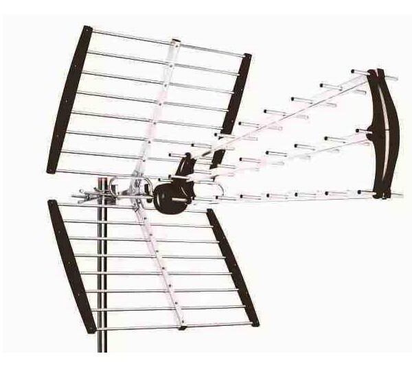 ANTENNA TV ESTERNA DA TETTO ANT10 - UHF A LARGA BANDA DVB 42 ELEMENTI