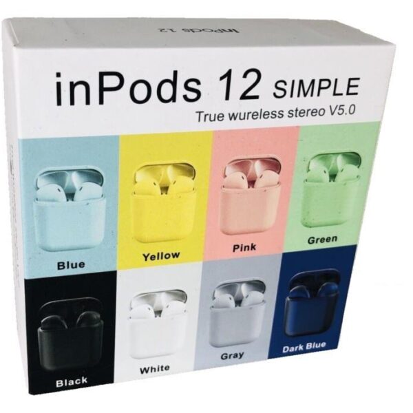 AURICOLARI BLUETOOTH WIRELESS INPODS 12 - COLORE BIANCO