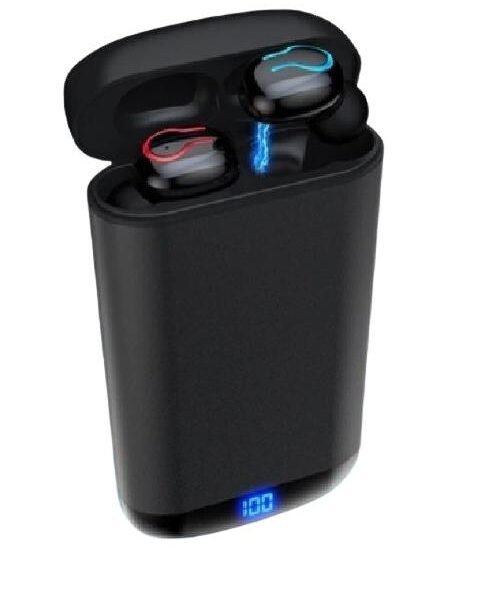 AURICOLARI CON POWERBANK Q66 TWS BLUETOOTH 5 NERO