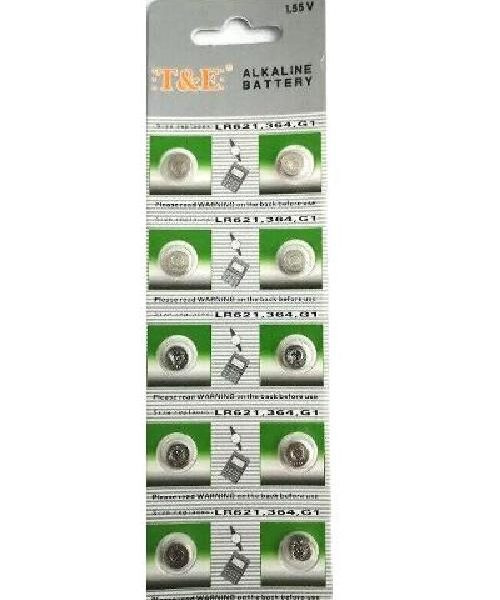 BATTERIE BOTTONE MINI 1.55V AG1 LR621 364 G4 ALKALINE (10 PEZZI)