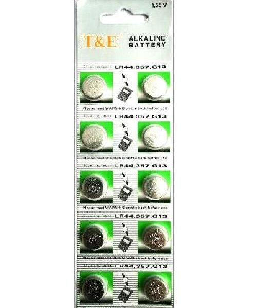 BATTERIE BOTTONE MINI 1.55V AG13 LR44 357 G13 ALKALINE (10 PEZZI)
