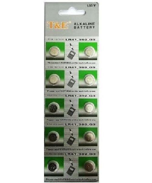 BATTERIE BOTTONE MINI 1.55V AG3 LR41 392 G3 ALKALINE (10 PEZZI)