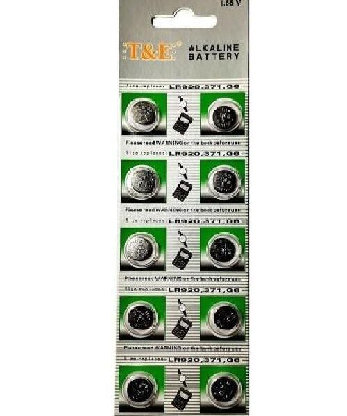 BATTERIE BOTTONE MINI 1.55V AG6 LR920 371 G6 ALKALINE (10 PEZZI)