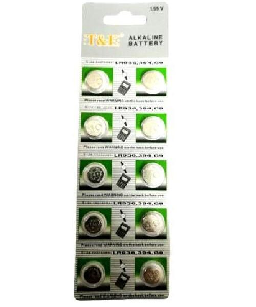BATTERIE BOTTONE MINI 1.55V AG9 LR936 394 G9 ALKALINE (10 PEZZI)