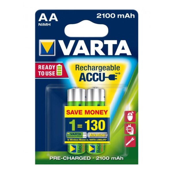 BATTERIE RICARICABILI STILO AA 2100MAH CONF. 2PZ