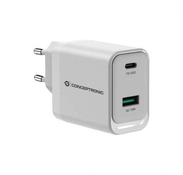 CARICABATTERIE 45W - PORTA USB-A/C FAST CHARGE (ALTHEA20W45)