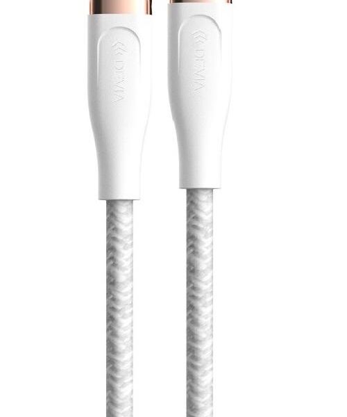 CAVO INTRECCIATO DA TYPE-C A TYPE-C PD 60W 1.5MT BIANCO (DECCC647W)
