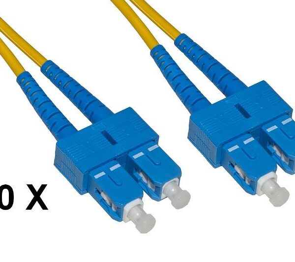 CONFEZIONE 10 CAVI FIBRA OTTICA SC A SC SINGLEMODE DUPLEX OS2 MT.2 (LKSCSC902E)