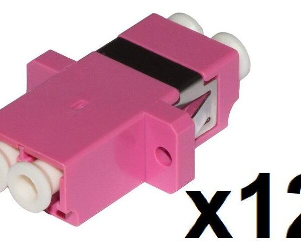 CONFEZIONE 12 ADATTATORI FIBRA OTTICA LC/LC MULTIMODE DUPLEX OM4 (LKLCD412)