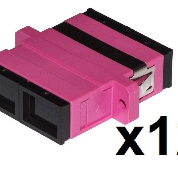 CONFEZIONE 12 ADATTATORI FIBRA OTTICA SC/SC MULTIMODE DUPLEX OM4 (LKSCD412)