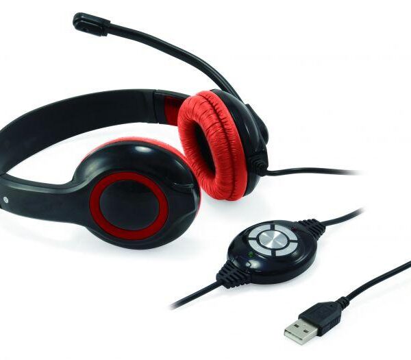 CUFFIE MICROFONO CCHATSTARU2R STEREO USB ROSSO
