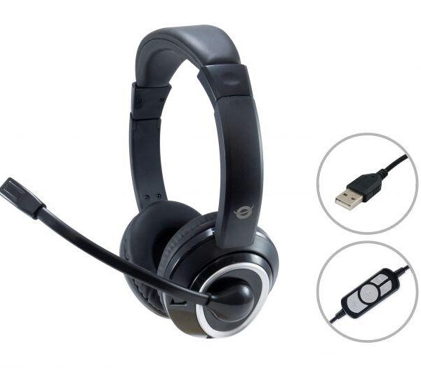 CUFFIE MICROFONO POLONA01B STEREO USB