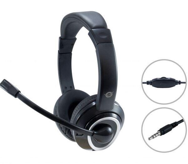 CUFFIE MICROFONO POLONA02B STEREO 3.5MM