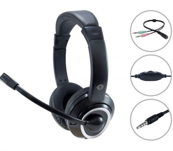 CUFFIE MICROFONO POLONA02BA STEREO 3.5MM