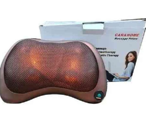 CUSCINO MASSAGGIANTE COLLO SCHIENA SPALLA 4 RULLI CON CALORE PER AUTO, CASA, UFFICIO (8028)