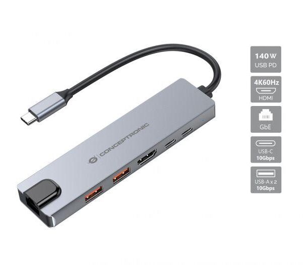 DOCKING STATION DONN29G 6-IN-1 USB3.2/HDMI/USB-A