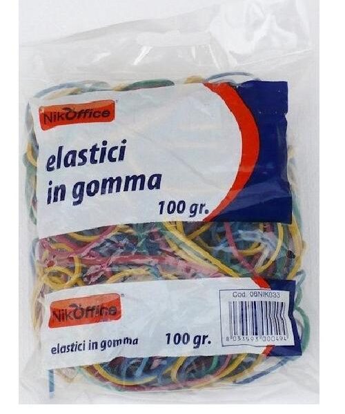ELASTICI IN GOMMA ASSORTITI - 100 GRAMMI - MISTI (06NIK033)