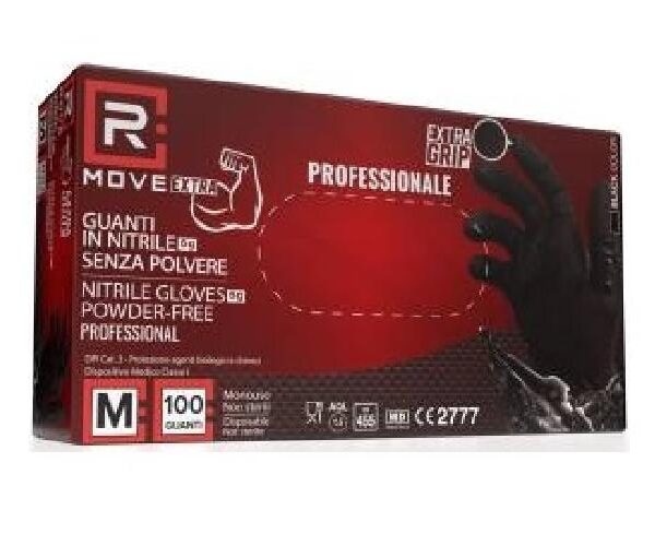 GUANTI IN NITRILE USO MEDICO SENZA POLVERE - 1CONF. DA 100PZ - TAGLIA M - 6GR. DA LAVORO