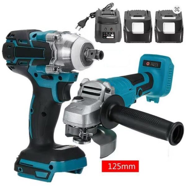 KIT AVVITATORE AD IMPULSO SVITABULLONI + SMERIGLATRICE ANGOLARE - 2 BATTERIE 18V - SET COMPLETO (NL-5825)