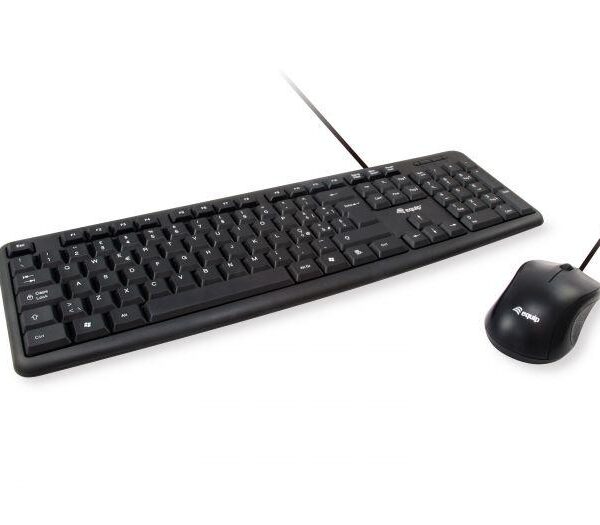 KIT TASTIERA + MOUSE CON FILO USB - NERA (245203)