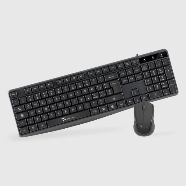 KIT TASTIERA + MOUSE NERA (TM-KM002) CON CAVO USB