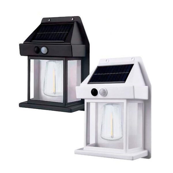 LAMPADA RICARICA SOLARE A PARETE ESTERNO BK-888D BIANCA - LUCE CALDA - SENSORE DI MOVIMENTO