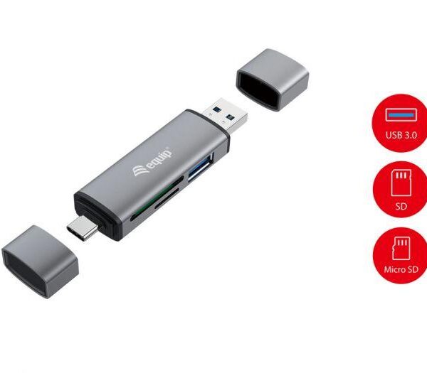 LETTORE DI SCHEDE MULTICARD CON HUB USB 3.2 GEN 1 ESTERNO OTG (245460)