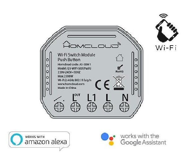 MODULO PULSANTE INTELLIGENTE WI-FI DA INCASSO (AS-SBM1)