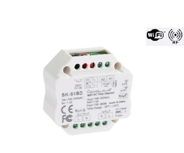 MODULO SMART DIMMER 220V AC TRIAC 1CHX1.5A WI-FI+RF 2.4G (SK-S1BD)