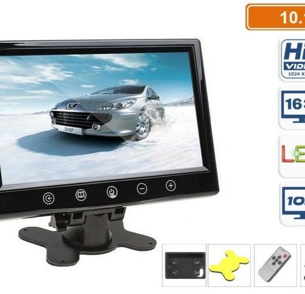 MONITOR TFT LED 10.1" CON TELECOMANDO - INGRESSO VIDEO - RCA - VIDEOSORVEGLIANZA
