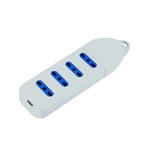 MULTIPRESA 4 POSTI BIPASSO SENZA CAVO (PEM2304-W)