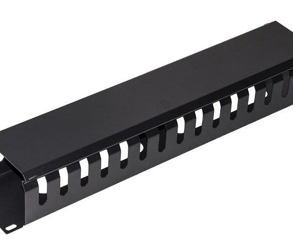PANNELLO GUIDACAVI PER ARMADI RACK 19" 2U A GABBIA NERO 483X88X70 MM IN METALLO (LKORG2UD)
