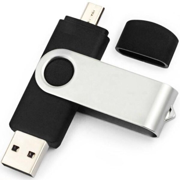 PEN DRIVE 8 GB NERA BULK TYPE-A/TYPE-C - IDEALE PER SERIGRAFIA - USB-A/C