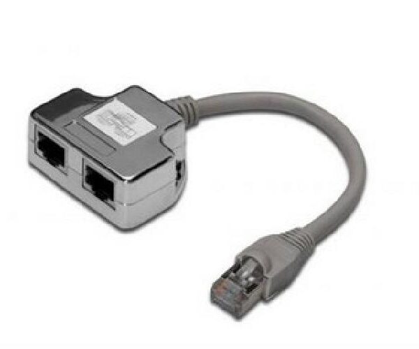 SDOPPIATORE SCHERMATO 5E 2 LINEE RJ45 (DN-93904)