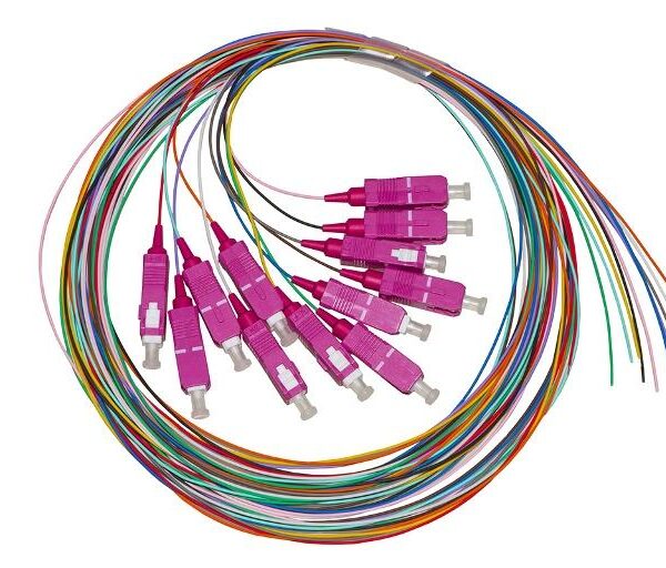 SET 12 CAVI PIGTAIL FIBRA OTTICA COLORATI CONNETTORI SC OM4 SIMPLEX 2 MT (LKSC12PT4)