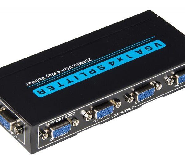 SPLITTER VGA 4 USCITE 250MHZ CON ALIMENTATORE (LKVGA204)
