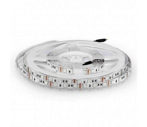 STRISCIA LED VT-5050 60LED/MT 12V STRIP 5MT 10.8W/MT RGB IP20 (212120)