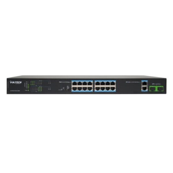 SWITCH POE+ (UNMANAGED) 16 PORTE 10/100 FE + 2 PORTE UPLINK 10/100/1000 GE + 2 PORTE SFP 1000 MBPS (VS-POE2164GE-200W)