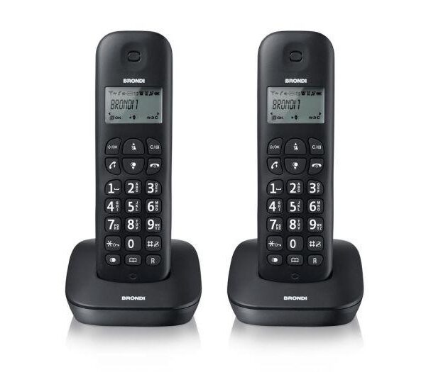 TELEFONO CORDLESS GALA TWIN NERO - 2 TELEFONI